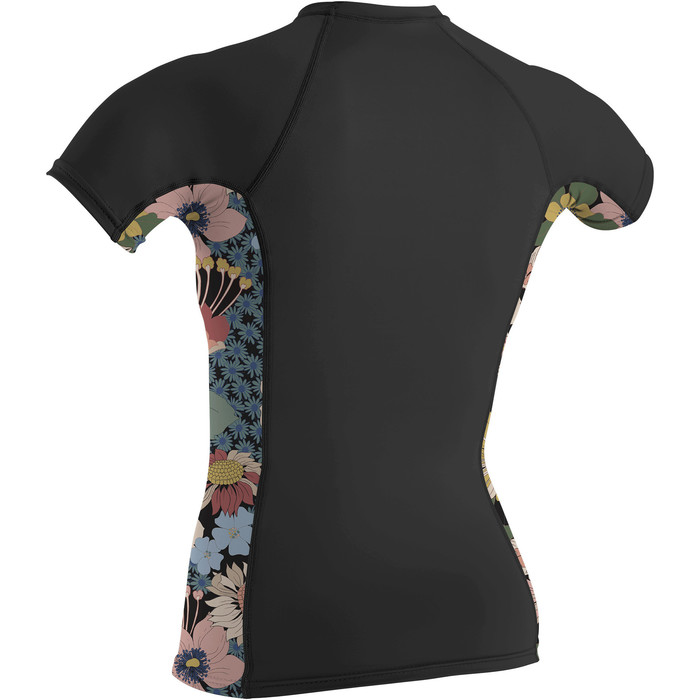 2022 O'neill Lycra Vest De Manga Corta Con Estampado Lateral Para Mujer 5405s - Negro / Twiggy